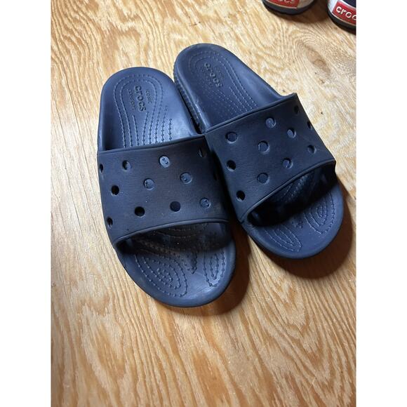 Crocs Navy Blue Slides size 13 - Picture 2 of 4